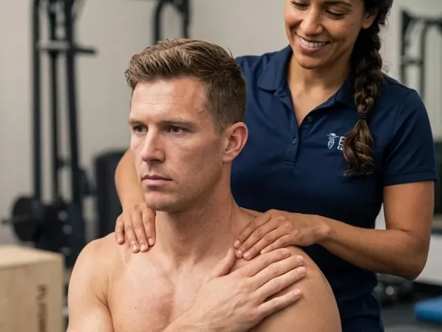 Fisioterapeuta tratando el hombro de un deportista